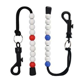Mirrwin 2 Stück Golf Score Zähler, Golf Zählkette 30cm Lange Perlen Schlagzähler mit Karabiner Gaming-Scorer Golfscoring Tool Tragbares Golfscoring Ketten Golfzubehör für 2 Players Score Counters