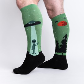 Sock It To Me, Women's Wide-Calf Stretch-It, Believe In Aliens Socks, One Size