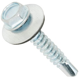 Merriway BH04080 (20 Pcs) Self Drill Hex Head Hardened Roofing Screw with Bonded Rubber Washer, 5.5 x 32mm (#9 x 1.1/4 inch) BZP - Pack of 20 Pieces