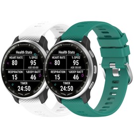 Fit for Garmin D2 Air X10 Watch Band Women Men, Garmin Bounce 20mm Quick Release Silicone Replacement Bands Straps Wristbands Fit for Garmin D2 Air X10/Vivoactive 5/Venu 2 plus (White Green)