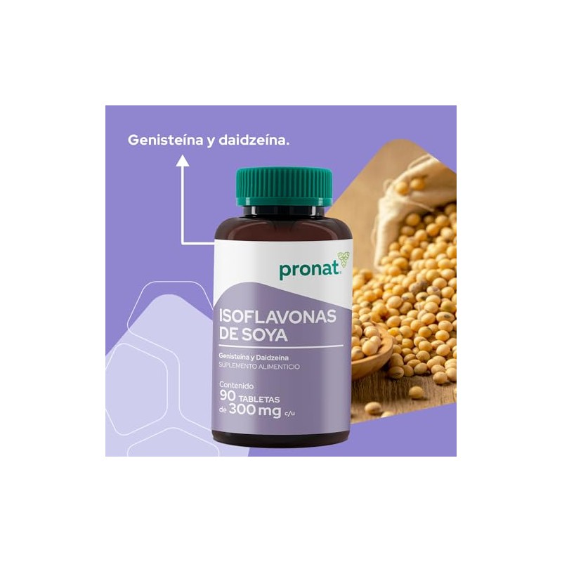 PRONAT | Isoflavonas de Soya, Suplemento Alimenticio, con Genisteína, Daidzeína