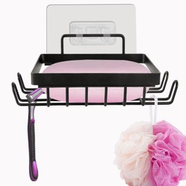 Carrie Joe Soap Holder Self Draining Soap Dish Razor Holder for Shower Wall Not Punched Easy Clean Bar Soap Holder Fit for Bathroom, Kitchen Sink