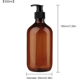Yebeauty Empty Pump Bottle Dispenser, 17oz/500ml Lotion Soap Shampoo Pump Bottles Large Bottle with Pump Plastic Refillable Containers Pack of 2,Brown Green