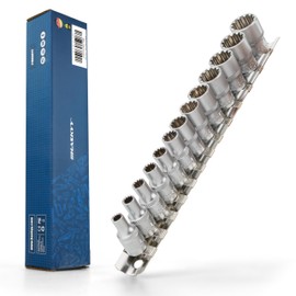 13-Piece 1/4 Inch Socket Set I 4-14 mm Nut Socket Set 6-12-Point Torx I Multi-Tooth Inch E-Profile