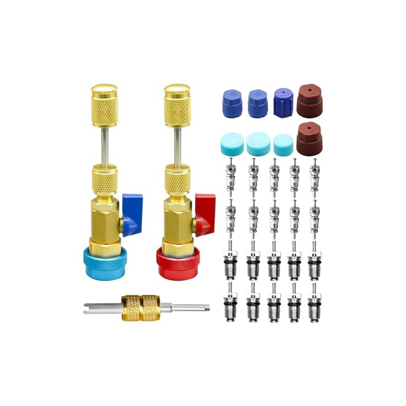 R134A Valve Core Quick Remover Installer Tool Set,31 Pcs R134A