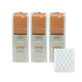 더순수한 화장솜 엠보코튼(100P)_비닐형-3개 화장솜 클렌징티슈 메이크업 The Pure Cotton Makeup Pads Embossed (100P) _ Vinyl Type - 3 Pack Makeup Cleansing Tissue
