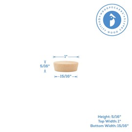 Wood Plugs for Furniture, 1 inch Maple Flat-Head Plug, Wooden Screw-Hole Plug Covers Pack of 100 by Woodpeckers