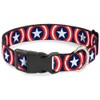 Buckle Down 'Captain America Shield Repeat Navy Plastic Clip Collar,