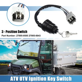 X AUTOHAUX ATV UTV Ignition Key Switch 3 Position for Kawasaki KAF1000 KAF820 Mule PRO DX DXT FXT FXR 750 800 Ignition Switch Assy with Keys 27005-0585 27005-0643