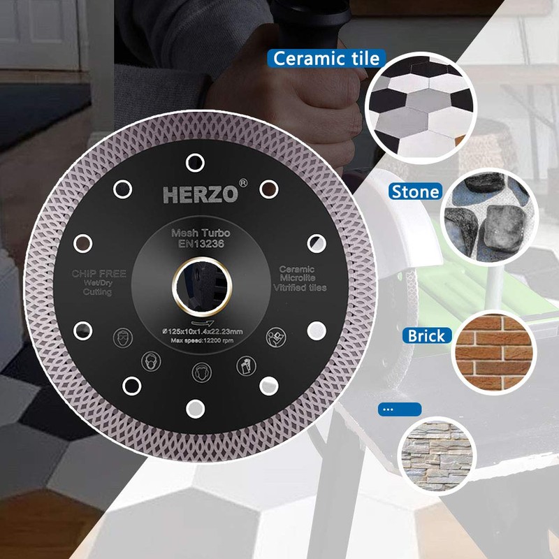 HERZO Diamond Cutting Disc 125 mm, Extra Thin Cutting Disc