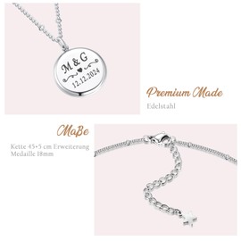TMT Personalisierte Namenskette mit Buchstaben Anhänger | Kette mit Gravur für Paare | Personalisierte Kette Gold Silber und Rosegold als Valentinstagsgeschenk