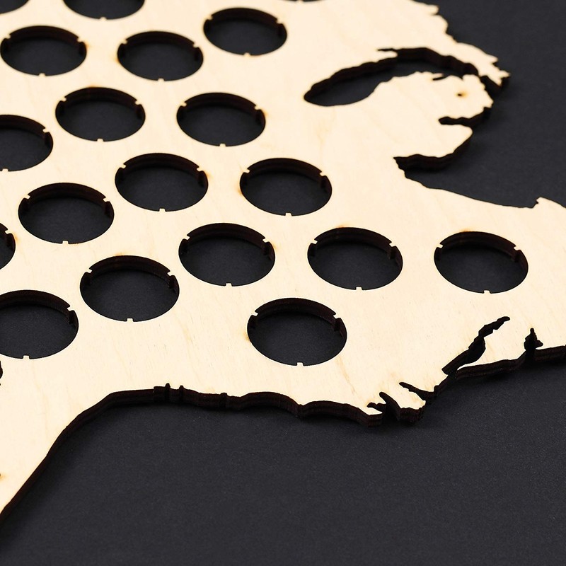 All States Beer Cap Map Illinois – 16x8,8 inches –