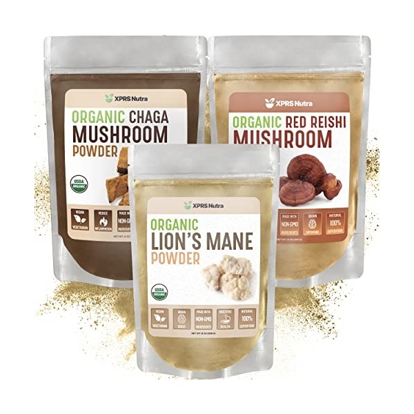XPRS Nutra Mushroom Bundle - Lion's Mane, Chaga, Red Reishi