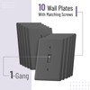 Bates- Light Switch Cover, Pack of 10, 1 Gang, Grey,