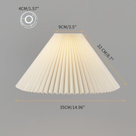 wangpengkai E27 Large Pleated Lamp Shade, Scalloped Lampshades for Pendant Lights Replacement Lamp Shades/Arc Floor Lamp/Table Lamp/E27/E26 Lamp Holder Arched Lamp- Cream