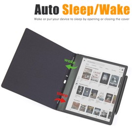LaoShuSheng Magnetic Case for 10.3" Boox Note Air 4 C/Note Air 3 C (2024/2023 Released) - Ultra-Thin Lightweight Leather Book Folio Cover with Auto Sleep/Wake (Cloth Black)
