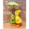 Shudehill Giftware Puddle Duck Mum and Baby with Green Umbrella