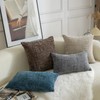 Mandioo Pack of 2 Solid Decorative Soft Chenille Coffee Cushion