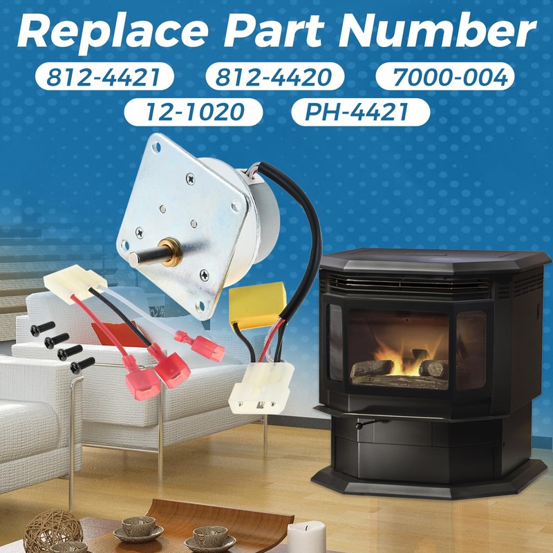 ETERMETA 812-4421 Auger Feed Motor Replacement for Quadra-Fire Part 812-4421