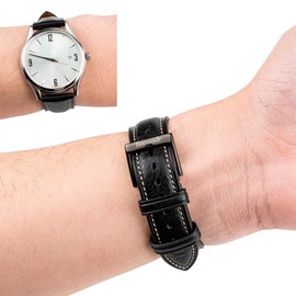 Gomvadr Leather Watch Strap Vegetable Tanned Top Grain Leather Strap, 16 18 19 20 21 22 mm Quick Release Replacement Straps, 18mm, Leather, No Gemstone