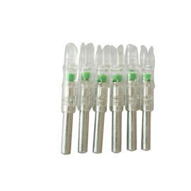 Jiexi Hwyp Automatically Lighted Led Nocks for Inner Diameter 6.3 mm Compound Bow Arrows GT Size Pack of 6 (green)