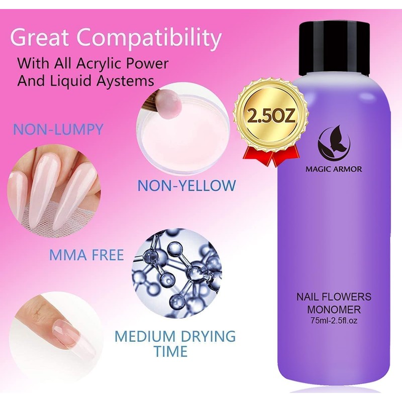 MAGIC ARMOR Acrylic Liquid Monomer - 150ml Acrylic For Professional