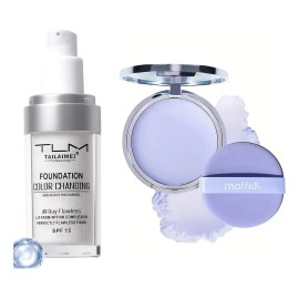 Kit Base Tlm Color Cambiante Y Polvo Fijador Facial 01