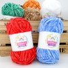 3 Pack Velvet Chenille Yarn for Crocheting,Navy Blue Fluffy Velvet