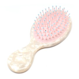 QinGoo Cream Acetate Hair Brush Women Travel Hair Brush Detangling Brush for Curls, Thick, Thin, Long, Short or Straight Hair, 1 Piece (Cream, 14 cm x 4.8 cm)