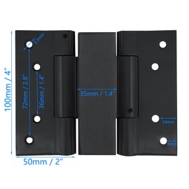 2Pairs 4Pcs 4" Double Action Spring Door Hinge, 3mm Thick 304 Stainless Steel Self-Closing Spring Door Hinge, Cafe Saloon Bar Swing Gate Hinge Black