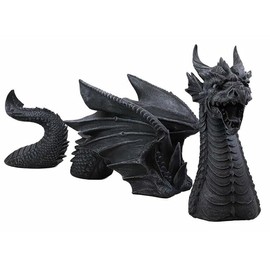 Dragon Gothic Garden Decor Statue, Large Figurine The Dragon of Falkenberg Castle Moat Lawn Garden Resin Dragon Sculptures Yard Decoration,Outdoor Funny Statues Art Ornament (B)