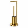 Freestanding Toilet Paper Holder with Toilet Brush and Holder, Metal