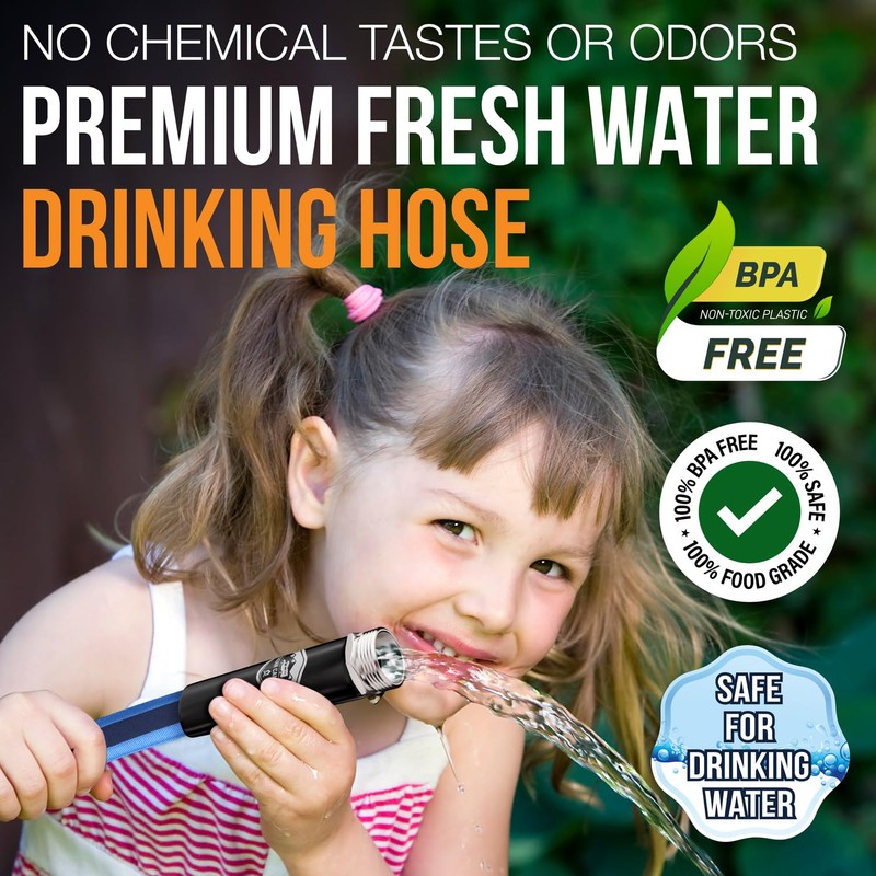 RV Fresh Water Drinking Hose 35' by Clean Camper- Kink