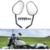 BREDUXSER Universal 8mm 10mm Oval Motorcycle RearView Side Mirrors for