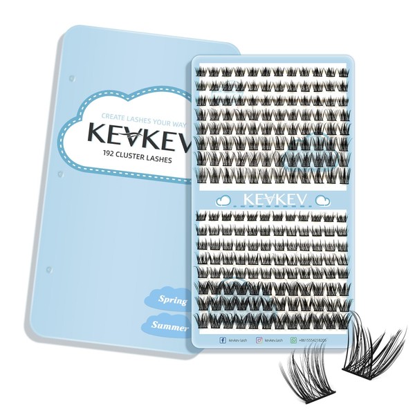 KevKev Lash Clusters 192 Pcs Individual Lashes Cluster Lashes Mixed