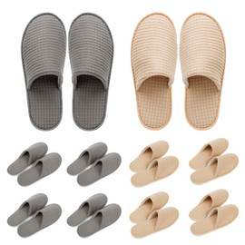 OSTADARRA 10 Pairs Spa Slippers, Non Slip Disposable Slippers For Guest, Washable Reusable, Which Can Be Used As Women Men, House, Indoor, Bathroom, Bedroom, Hotel, Bride Slippers