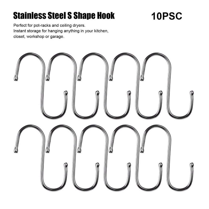 S Hooks Stainless Steel Hooks Metal Hooks Bathroom Kitchen Hanging