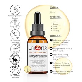 VITC + COMPLEJO ANTIOX Sérum Facial Antioxidante con Vitamina C más Complejo Antioxidante | Ilumina, Ayuda a Unificar el Tono y Protege contra Radicales Libres | Para Todo Tipo de Piel | 30 ml