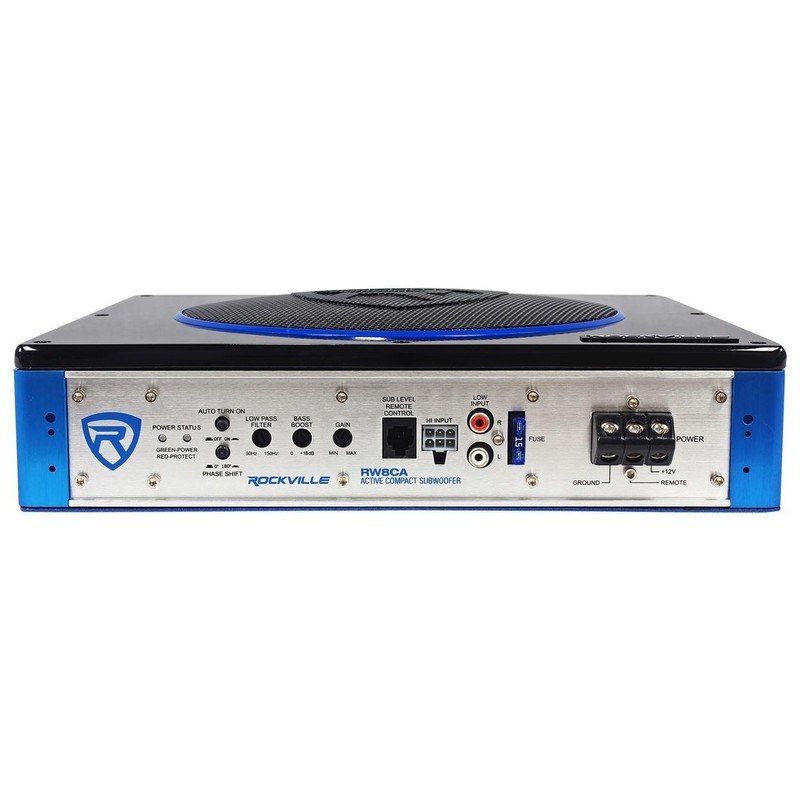 Rockville RW8CA 8" 600 Watt Low Profile Under-Seat Active Powered