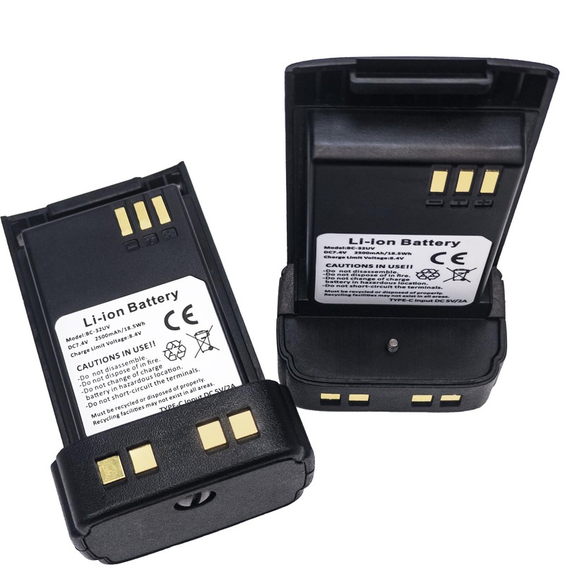 4Pack UV32 Batteries 2500mAh Compatible for Baofeng UV-32 Extended Battery