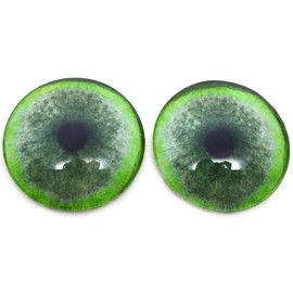 Jade Green Jaguar Glass Eyes for Art Dolls, Sculptures, Props, Masks, Fursuits, Jewelry Making, Taxidermy, and More (30mm)