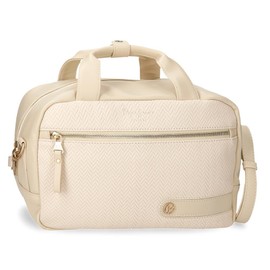 Pepe Jeans Sprig Casual Backpack for Women, Handbags, Purses and Wallets, RFID System, Faux Leather by Joumma Bags, beige, Toiletry bag shoulder bag