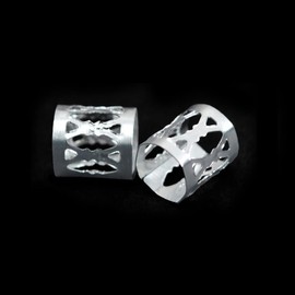 50 Pcs Dreadlocks Beads Aluminum Dread Locks Metal Cuffs Braids Accessories for Women and Girls Braiding Hair Jewelry (Silver)