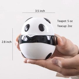 Sizikato Tea for One Teapot and Cup Set, Cute Panda Mini Portable Tea Set for Office, Outdoor, Picnic, Travel.