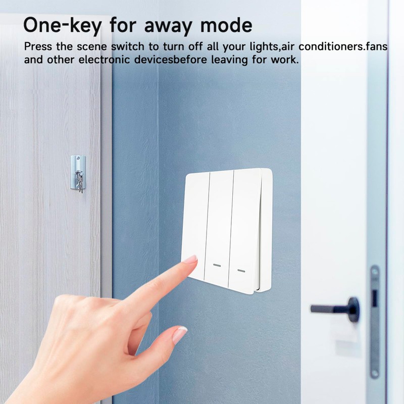 IHSENO ZigBee3.0 Smart Switch 2 Gang Wireless Scene Switch, ZigBee