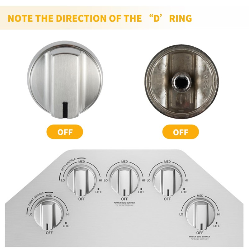 Allstare Stainless Steel WB03X29315 Stove knobs Replacement for GE Stove