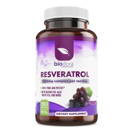Resveratrol Suplemento - 180 Cápsulas Apoyo a la Salud Digestiva y Antioxidante 🍇✨