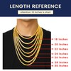 Gold Box Chain Necklace 4mm 6mm 30 Inch Stailess Steel