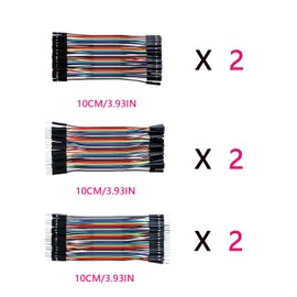 Jumper Wire 40 x 10 cm, 40 x 20 cm, Male to Male, Female to Female, Male to Female Jumper Wires, Total 240 Items Breadboard, Cable Jumper 28AWG Wire Bridges for M2M/F2M/F2F Arduino (10 x 6)