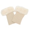 Womens Fur Trim Boot Cuff Top Cover Leg Warmers Ivory